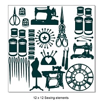 Sewing-Needlework elements.12 x 12. Min buy 2